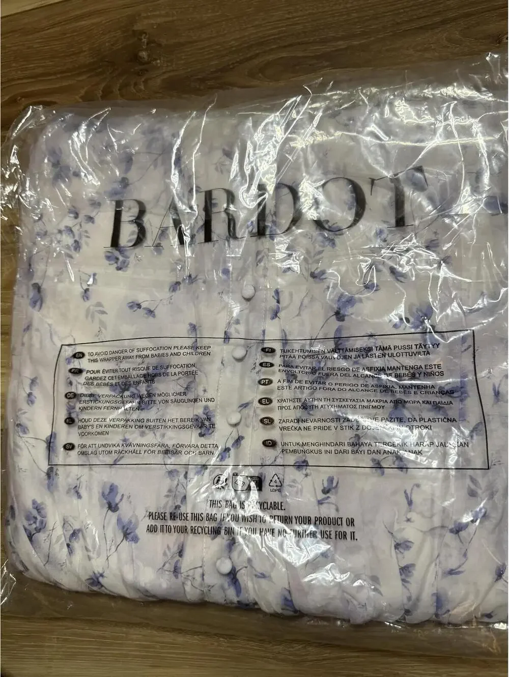 NWT! BARDOT Malea Floral Print Corset Bodice Midi Dress in Blue Floral Size 6